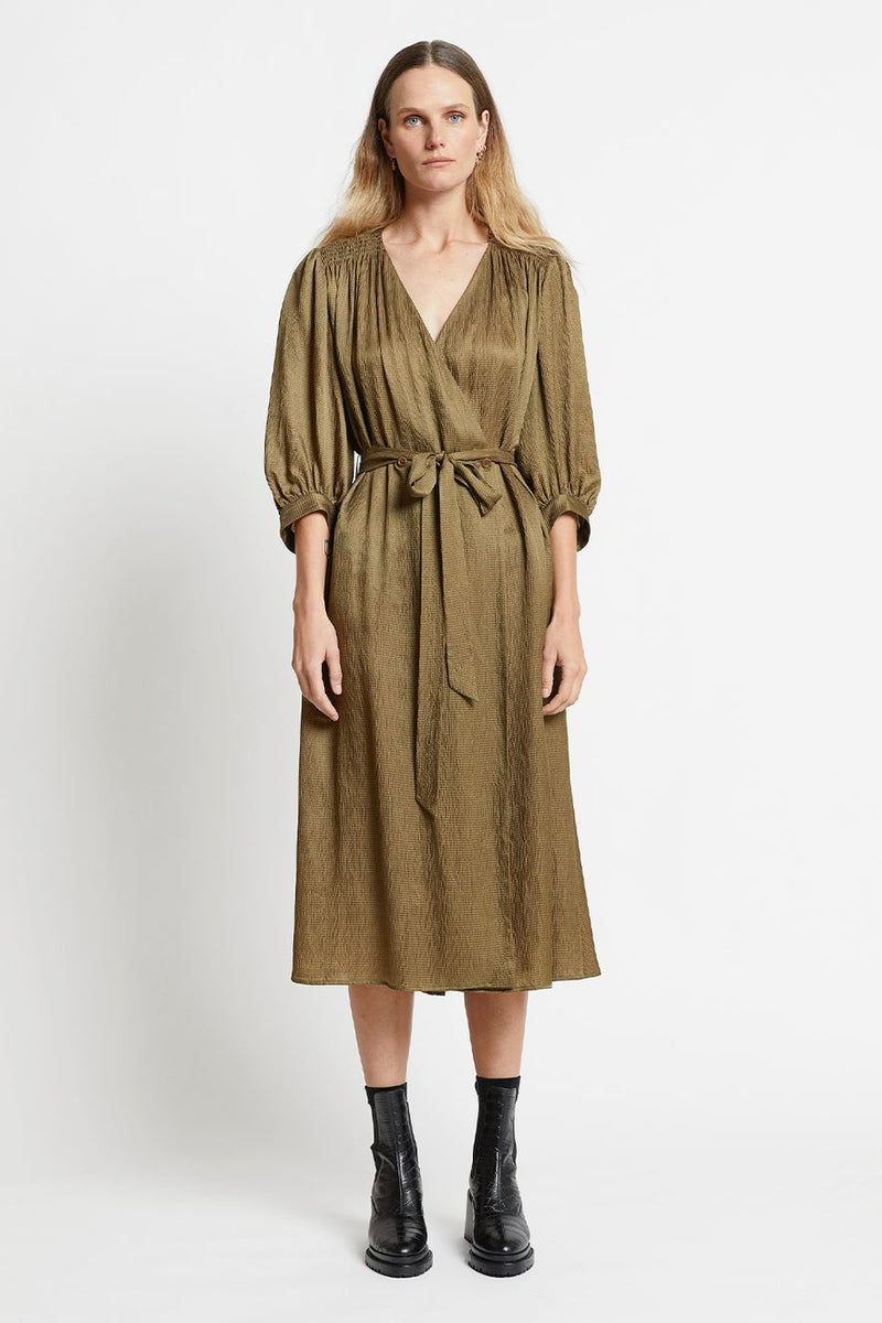 Karen Walker Connie Wrap Dress Silk ...